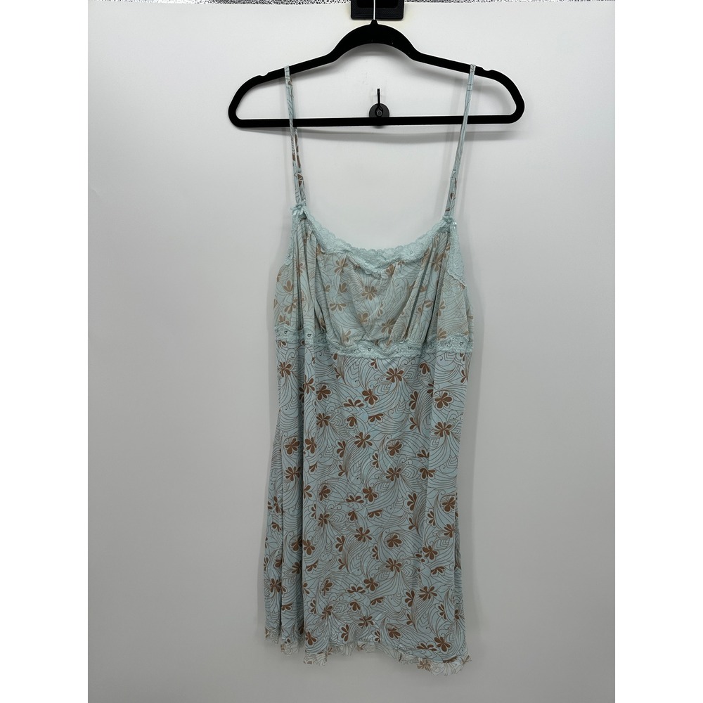 Apt 9 Women 2X Blue Floral Lace Chemise Nightgown Sleepwear Intimates Slip Dress